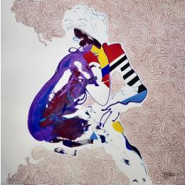 Peinture 5009 par Cressanne | Tableau Art Singulier Acrylique Nu