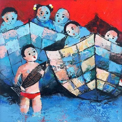 Peinture PM.8 par Abiy | Tableau Art naïf Huile scènes de vie