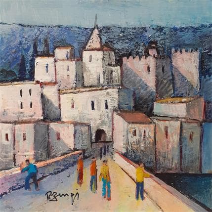 Peinture AL57 SUR LE PONT par Burgi Roger | Tableau Figuratif Acrylique Paysages