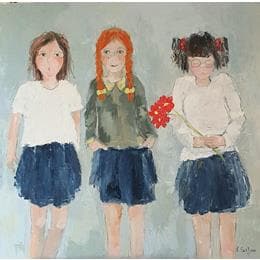 Pintura Petite boudeuse por Soizeau Françoise | Pintura Figurative Acrylic, Oil Life style, Portrait