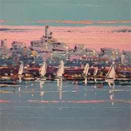 Pintura Matin dans la rade por Corbière Liisa | Pintura Figurative Oil Marine