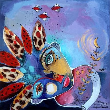 Peinture Lunaire par Ketfa Laure | Tableau Art Singulier Acrylique Scènes de vie