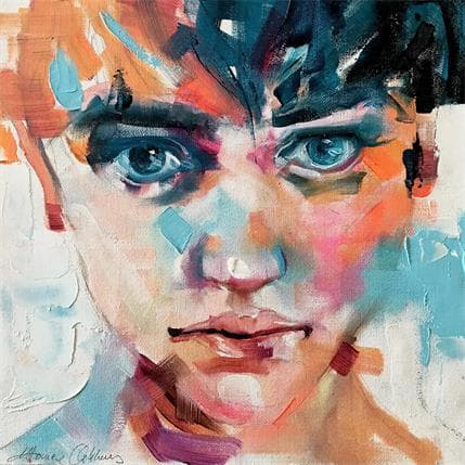 Peinture Occhi blu par Abbondanzia Monica | Tableau Figuratif Acrylique Portraits