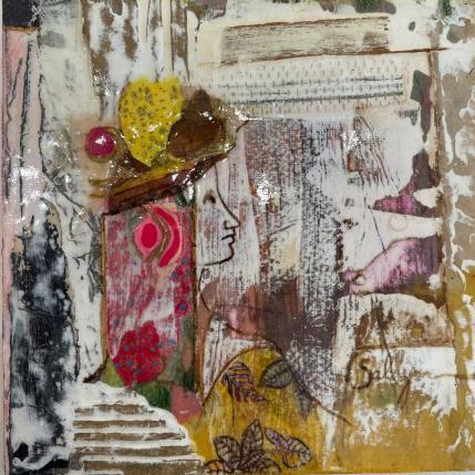 Peinture Evening thought par Sablyne | Tableau Art Singulier Acrylique Portraits