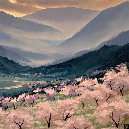 Peinture Morning in pink par Requena Elena | Tableau Figuratif Huile Icones Pop