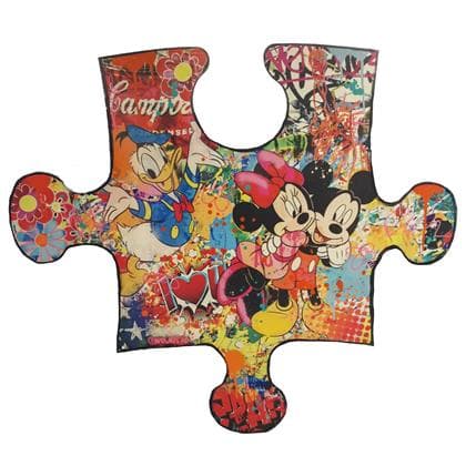 Peinture kiss kiss par Novarino Fabien | Tableau Pop-art Icones Pop