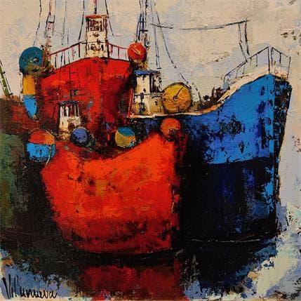 Peinture PUERTO AZUL par Villanueva Puigdelliura Natalia | Tableau Figuratif Huile Marine