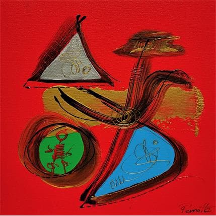 Peinture hup par Perrotte | Tableau Abstrait Acrylique Minimaliste