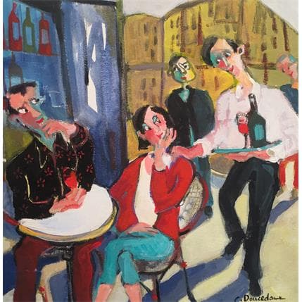 Peinture Le serveur familier par Doucedame Christine | Tableau Figuratif Acrylique Scènes de vie