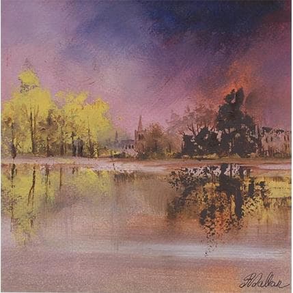 Peinture Matin rose par Dalban Rose | Tableau Figuratif Huile Paysages