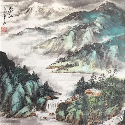 Painting Spring spirit by Yu Huan Huan | Painting Figurative Landscapes