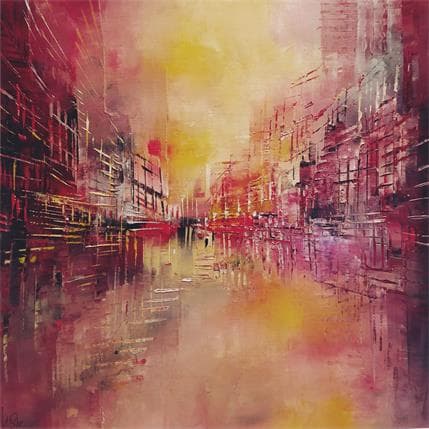 Peinture SINGAPOUR par Levesque Emmanuelle | Tableau Abstrait Huile Urbain
