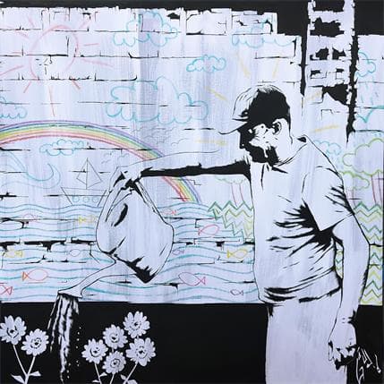 Peinture Mr. Sunrise par Di Vicino Gaudio Alessandro | Tableau Street Art Acrylique scènes de vie