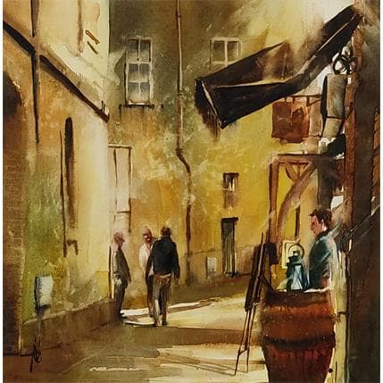 Painting La lumière du May by Abbatucci Violaine | Painting Figurative Watercolor Life style, Urban