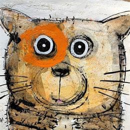 Peinture Cat par Maury Hervé | Tableau Art naïf animaux