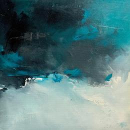 Peinture La mer est si belle par Dumontier Nathalie | Tableau Abstrait Huile Minimaliste