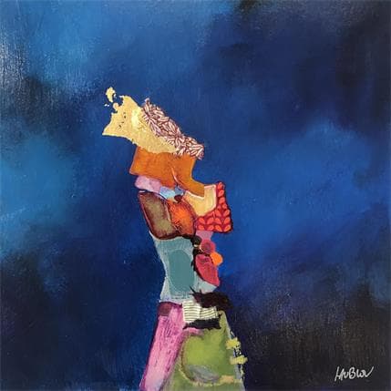 Peinture Fillette solitaire par Lau Blou | Tableau Figuratif Acrylique Portraits