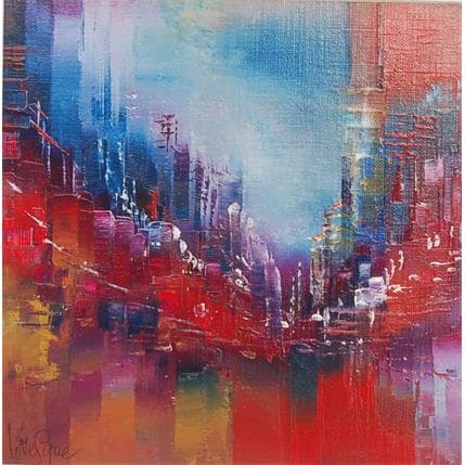 Painting Mon petit coin de ciel bleu by Levesque Emmanuelle | Painting Abstract Oil Urban