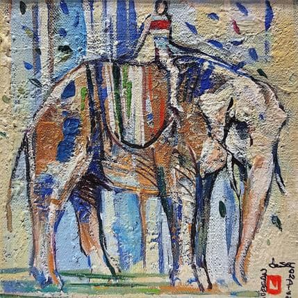 Pintura L’éléphant 1 por Machi | Pintura Figurative Acrylic, Oil Life style