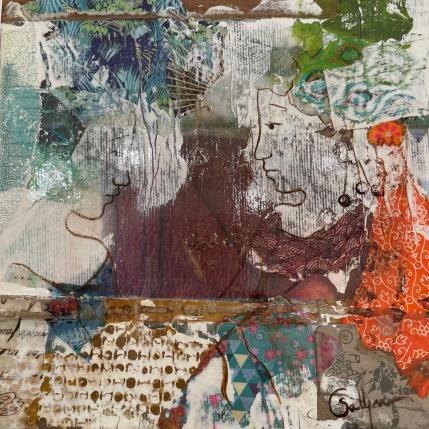 Painting Cueillir en rêvant by Sablyne | Painting Raw art Acrylic Portrait