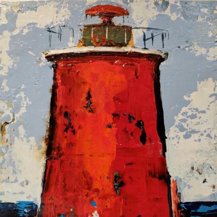 Peinture FARO ROJO   5 par Villanueva Puigdelliura Natalia | Tableau Figuratif Huile Marine
